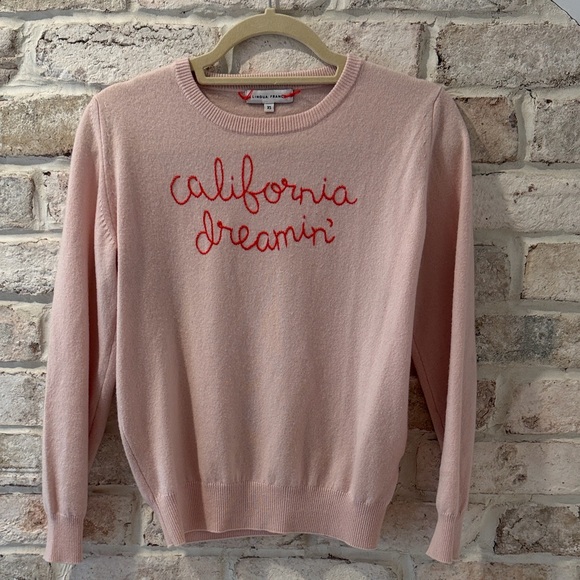 Lingua Franca Sweaters - Lingua Franca California Dreamin' Pink Cashmere Crewneck Sweater XS
